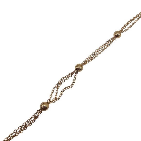 Ettika 18K Gold Plated Layered Ball Drop Rustic Chic Boho Statement Necklace NWT - Picture 7 of 8